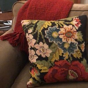 Kilim pillow (18”) and fringed throw(50”x 60”)
